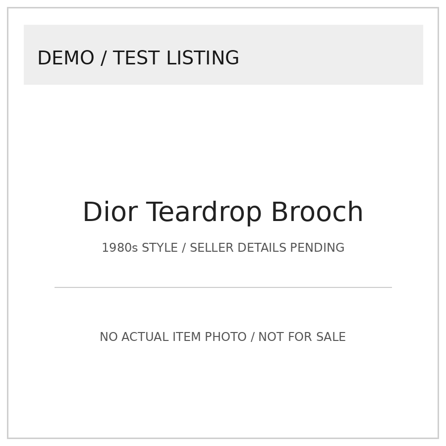 [DEMO] Christian Dior Vintage Multicolour Teardrop Brooch | Seller Details Pending